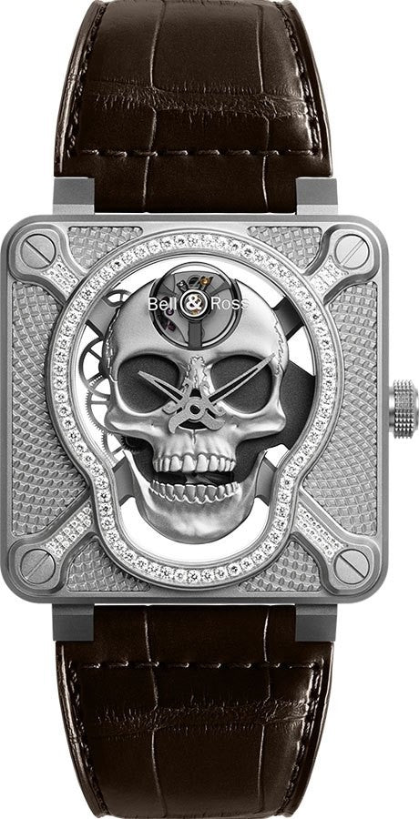 Bell & Ross Aviation Instruments Limited Edition Men's Watch BR01-SKULL-SK-LGD