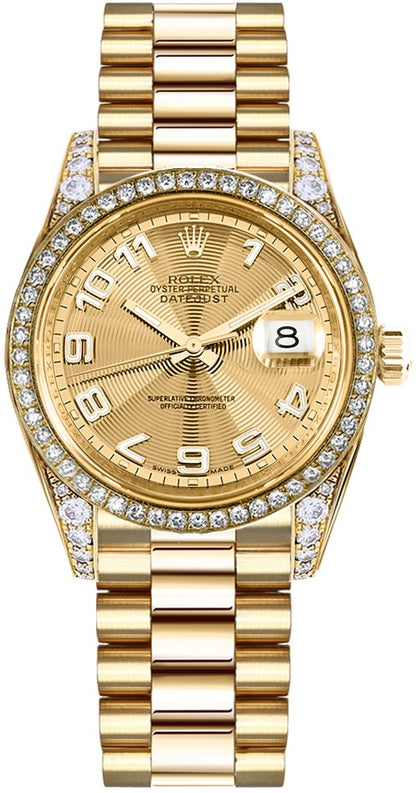 Rolex Datejust 31 Champagne Dial Diamond Watch 178158