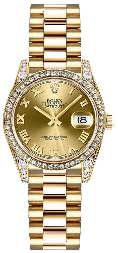 Rolex Lady-Datejust 26 Solid Gold Diamond Women's Watch 179158