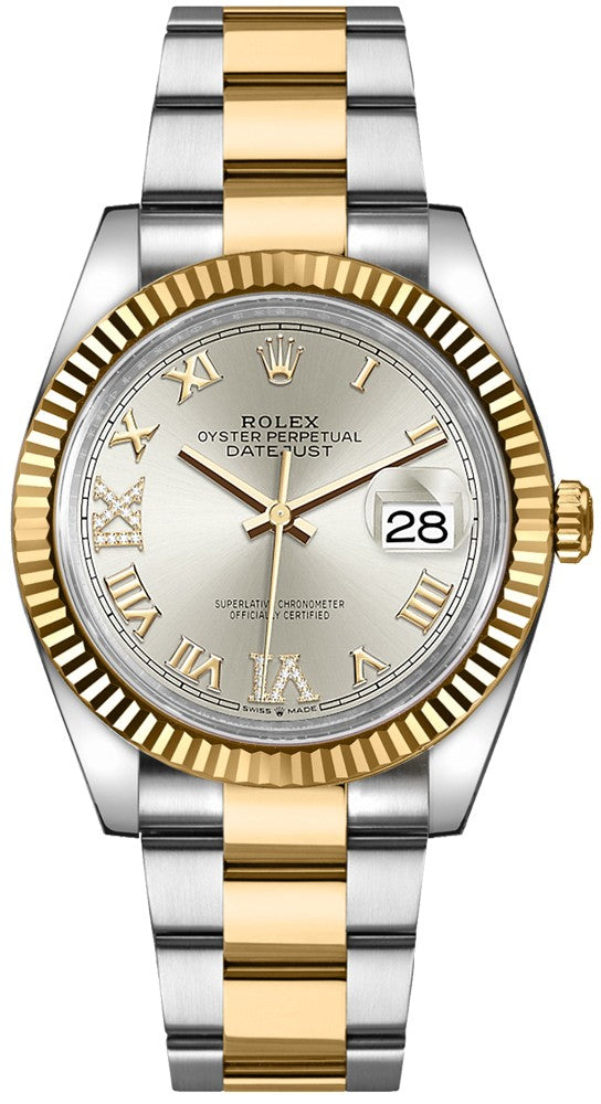 Rolex Datejust 36 Silver Roman Numeral Women's Watch 126233-0032