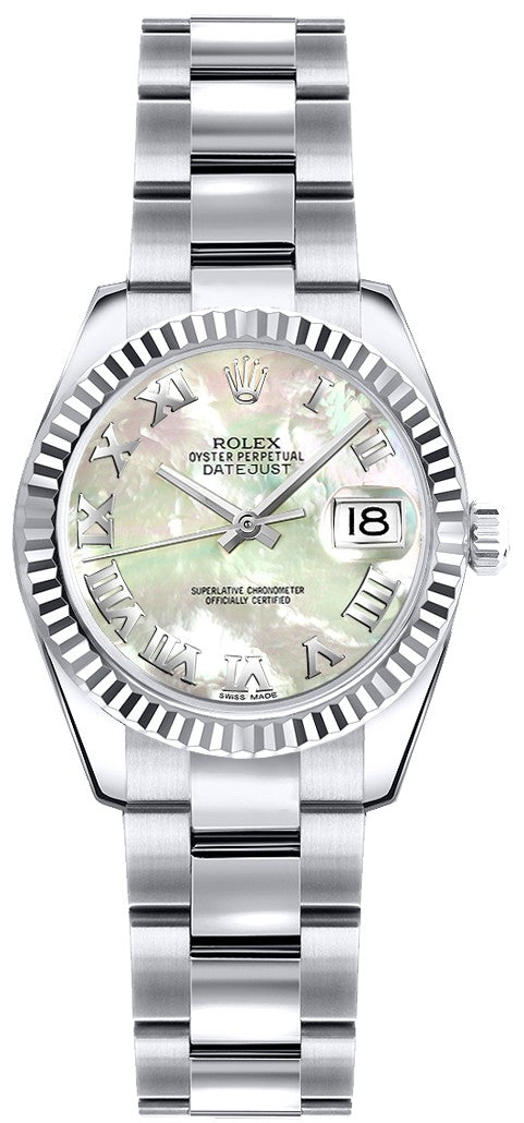 Rolex Lady-Datejust 26 Mother of Pearl Roman Numeral Watch 179179