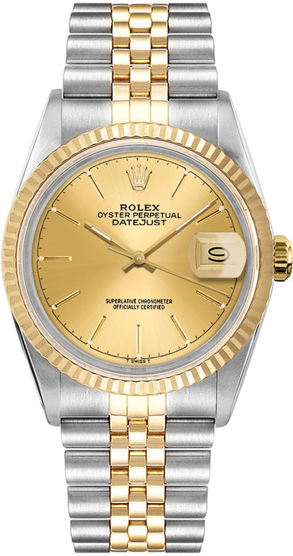 Rolex Datejust 36 Champagne Dial Gold & Steel Unisex Watch 16013