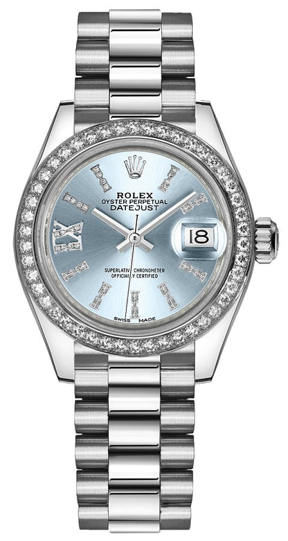 Rolex Lady-Datejust 28 Blue Diamond Platinum Watch 279136RBR-0001