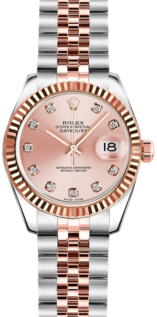 Rolex Lady-Datejust 26 Diamond Dial Women's Watch 179171