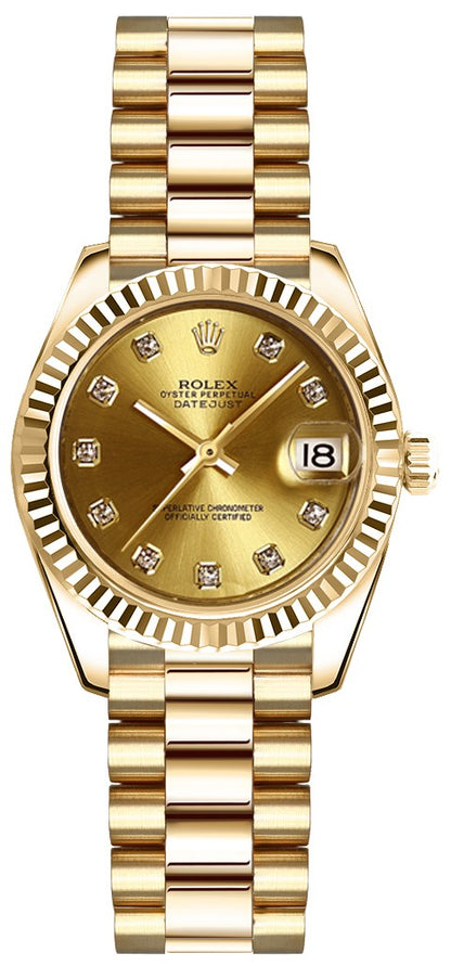 Rolex Lady-Datejust 26 Women's Gold Watch 179178