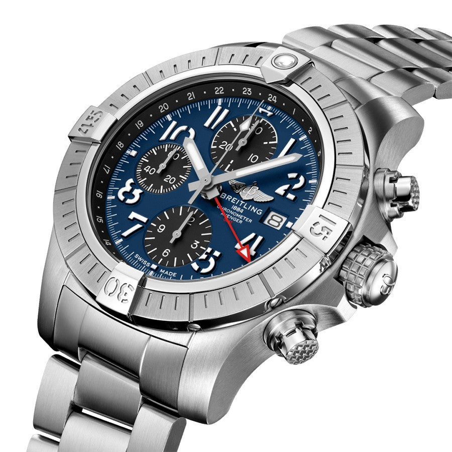 Breitling Avenger Chronograph GMT 45 Blue Dial Men's Watch A24315101C1A1