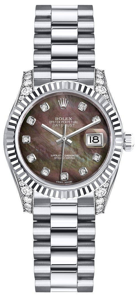 Rolex Lady-Datejust 26 Solid 18k White Gold Women's Watch 179239