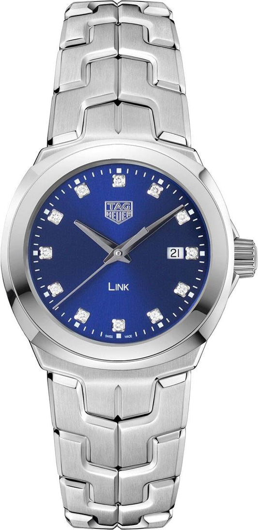 Tag Heuer Link 32mm Blue Dial Diamond Markers Women's Watch WBC1318.BA0600