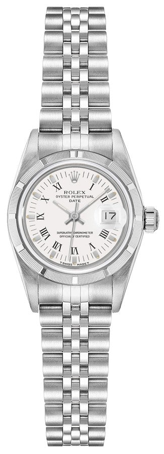 Rolex Oyster Perpetual Date 26 Engine Turned Bezel Women's Watch 69190