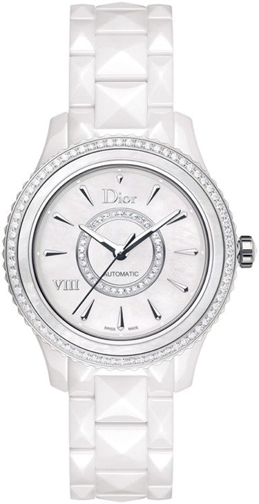 Christian Dior VIII White Ceramic Diamond Luxury Women's Watch CD1245E9C001