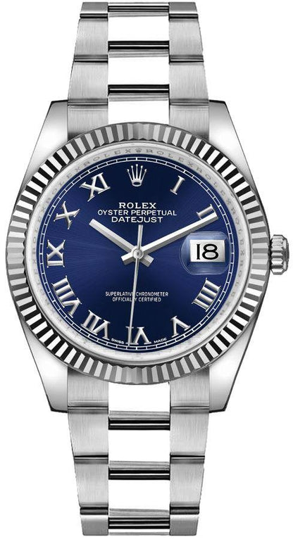 Rolex Datejust 36 Fluted Bezel Blue Dial Women's Watch 116234-0133