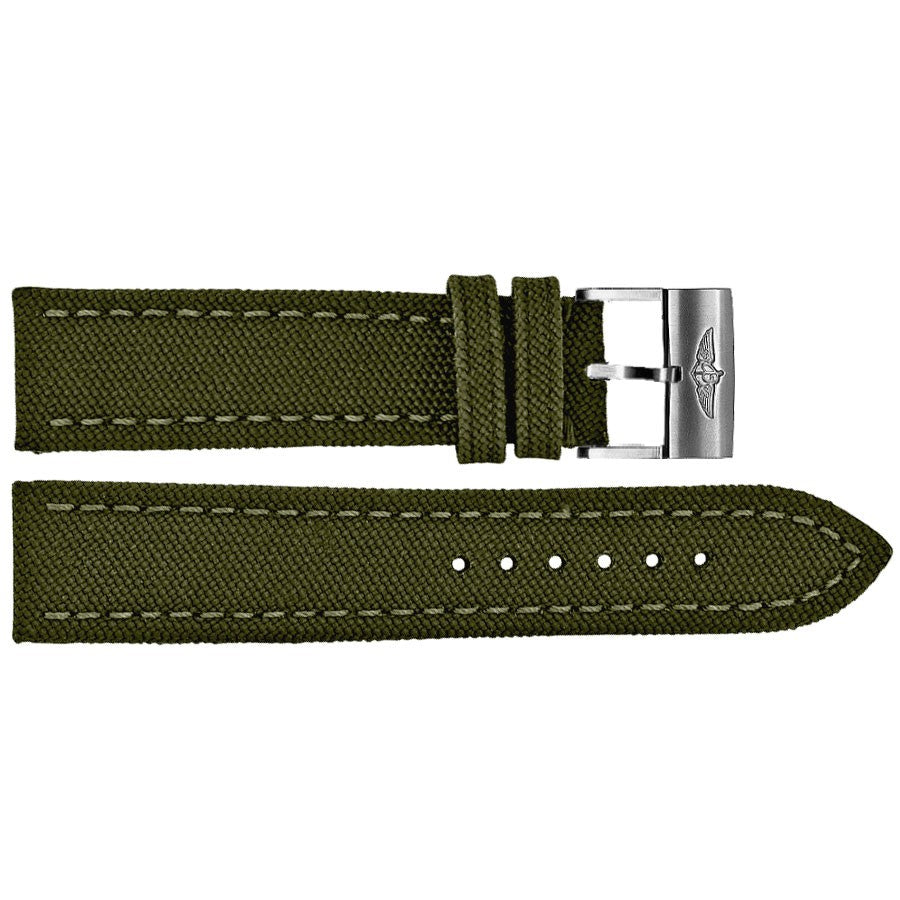 Breitling 22mm Khaki Green Canvas Strap 106W