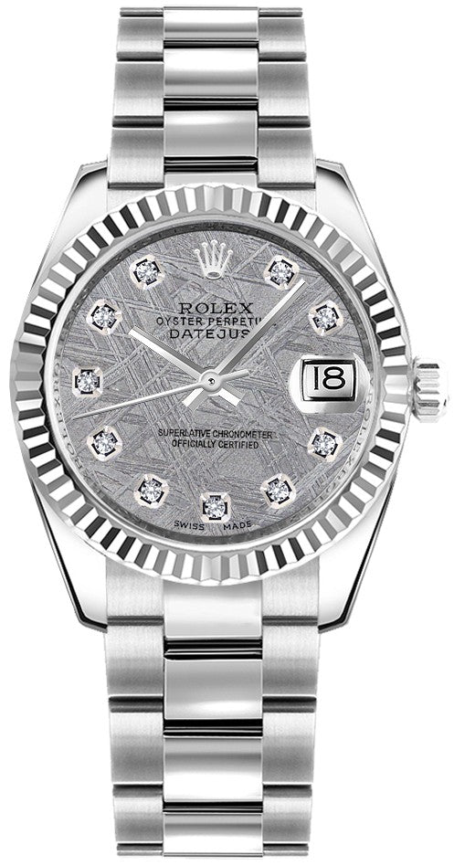 Rolex Datejust 31 Meteorite Grey Diamond Dial Watch 178274-0059