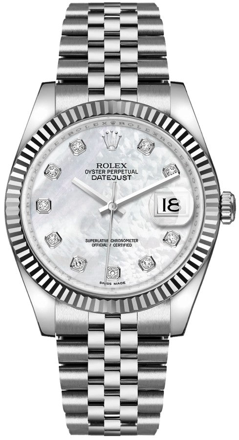 Rolex Datejust 36 Mother of Pearl Diamond Dial Watch 116234-0078