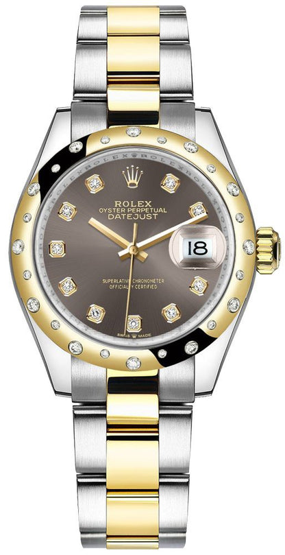 Rolex Datejust 31 Dark Grey Diamonds Women's Watch 278343RBR-0021