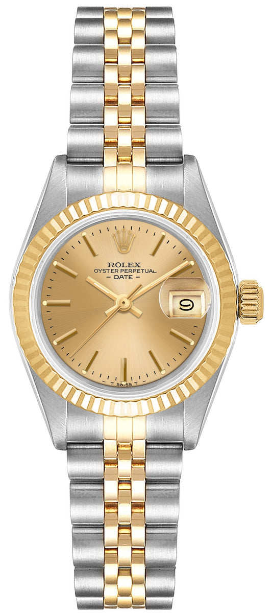 Rolex Lady-Datejust 26 Champagne Index Dial Women's Watch 6917