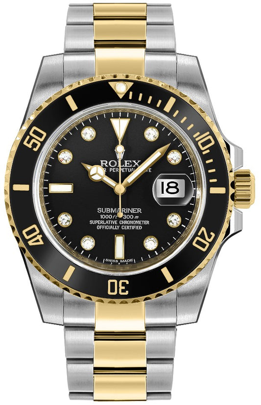 Rolex Submariner Men's Watch Diamond Dial 116613LN-0003