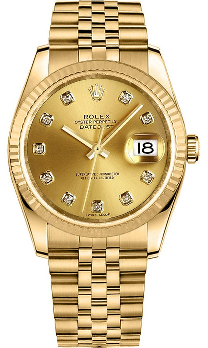 Rolex Datejust 36 Solid Gold Watch 116238-0061