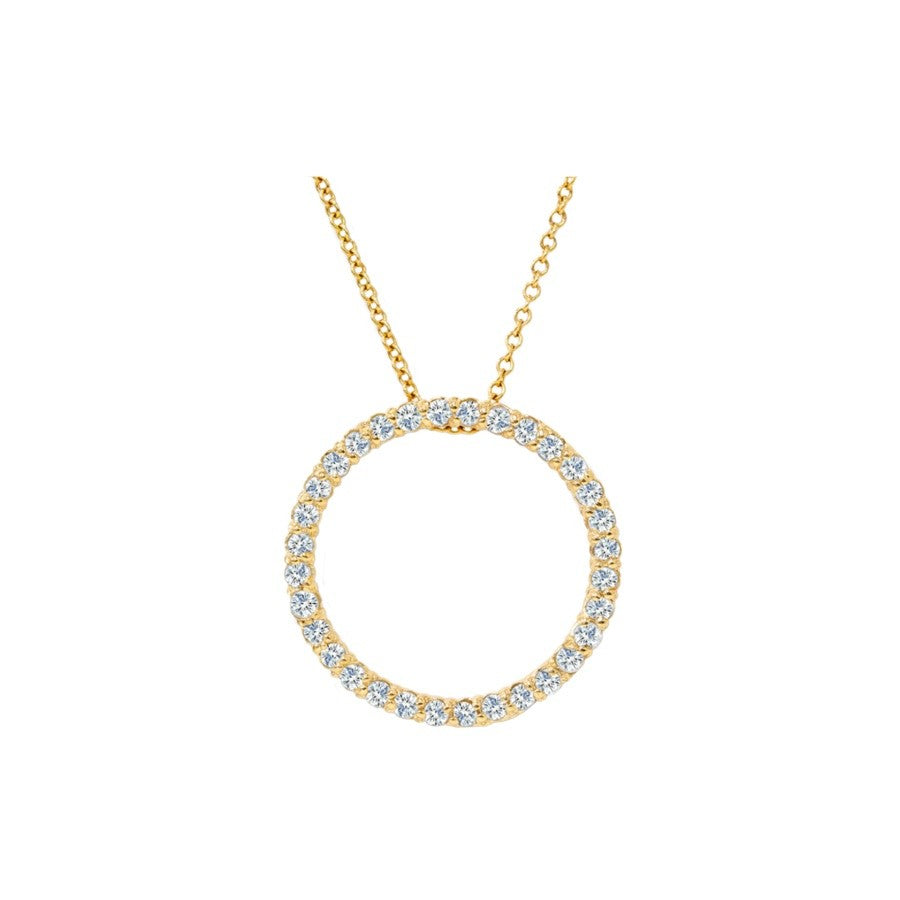 Circle of Life Diamond Pendant, 0.5 Carat on Solid 14k Yellow Gold