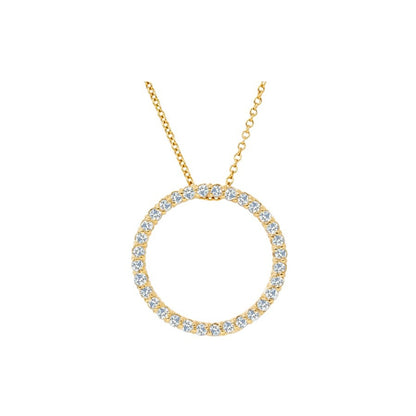 Circle of Life Diamond Pendant, 0.5 Carat on Solid 14k Yellow Gold