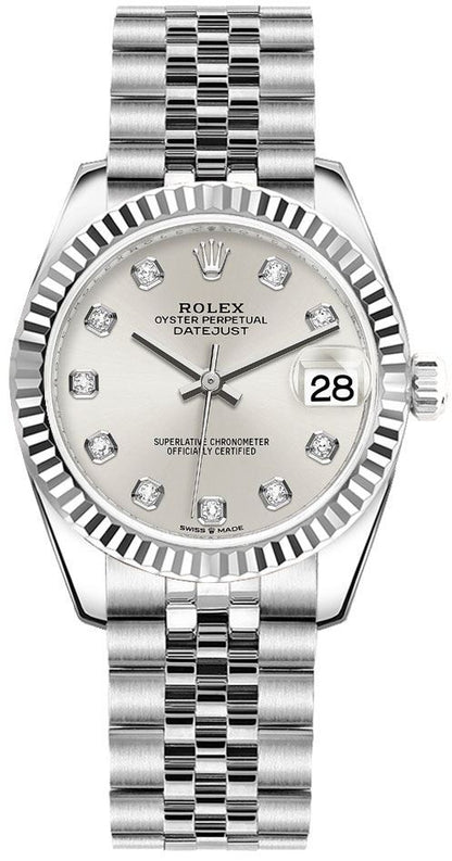 Rolex Datejust 31 Fluted Bezel Jubilee Bracelet Women's Watch 278274-0030