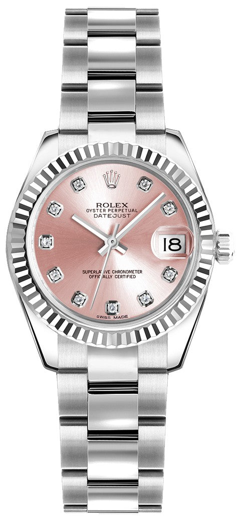 Rolex Lady-Datejust 26 Pink Diamond Dial Women's Watch 179174