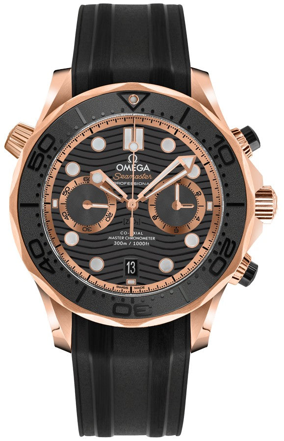 Omega Seamaster Chronograph 18k Rose Gold Men's Watch 210.62.44.51.01.001