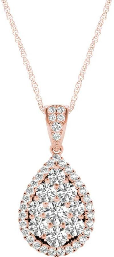 Diamond Oval Pendant, 1.08 Carat on Solid 18k Rose Gold P20248R