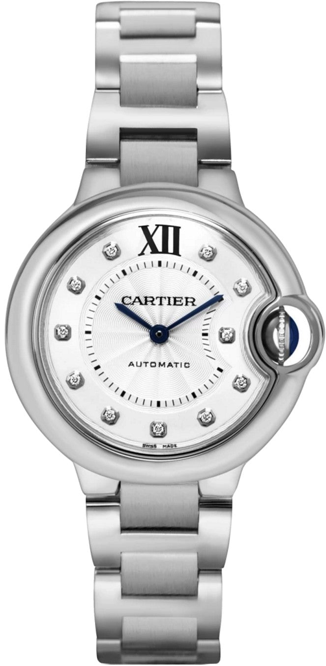 Cartier Ballon Bleu Steel Diamond Women's Watch WE902074