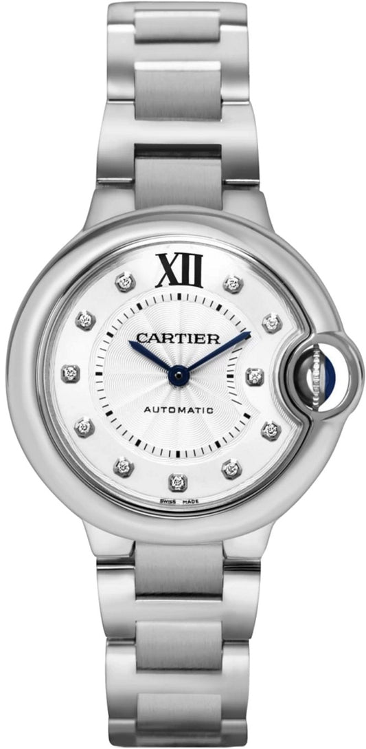 Cartier Ballon Bleu Steel Diamond Women's Watch WE902074