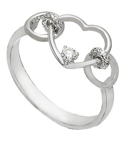 Diamond Ring, .09 Carat Diamonds on 14K White Gold