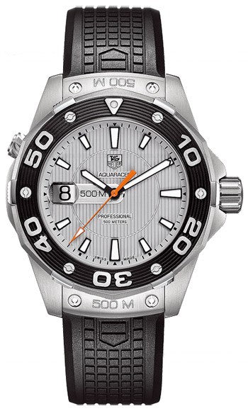 WAJ1110.FT6015 TAG Heuer Aquaracer Divers Silver Dial Quartz Watch Abbey Five