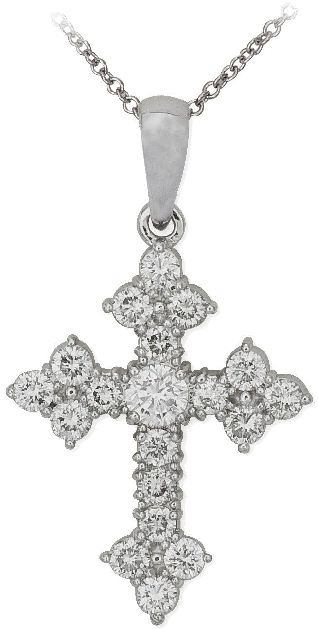 Diamond Pendant, .50 Carat Diamonds on 14K White Gold