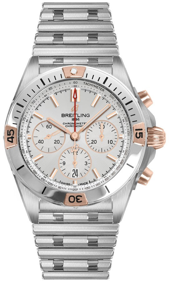 Breitling Chronomat B01 42 Steel & Rose Gold Men's Watch IB0134101G1A1