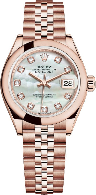 Rolex Lady-Datejust 28 Mother of Pearl Diamond Watch 279165-0018