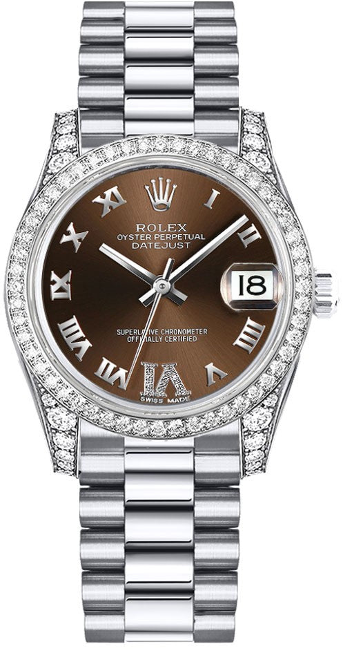 Rolex Datejust 31 Bronze Dial Diamond Women's Watch 178159-0050