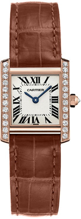 Cartier Tank Francaise Women's Gold Diamond Bezel Watch WE104531