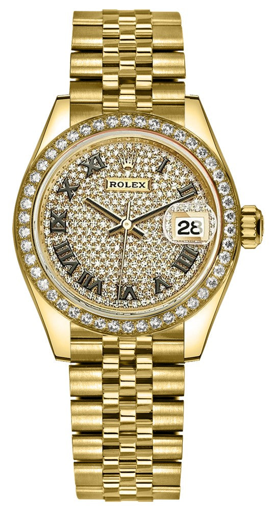 Rolex Lady-Datejust 28 Diamond Pave Jubilee Women's Watch 279138RBR-0030