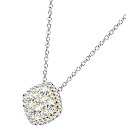 Diamond Pendant, .83 Carat on Solid 18k White & Yellow Gold P21953WY