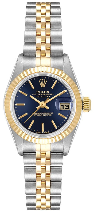 Rolex Lady-Datejust 26 Blue Dial Steel & Yellow Gold Women's Watch 79173