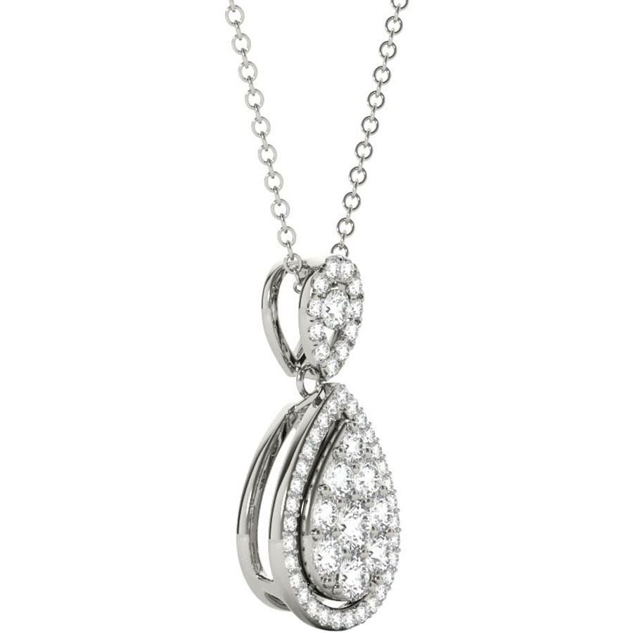 Diamond Pendant, .90 Carat on Solid 18k White Gold P21966W