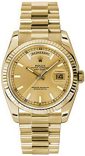 Rolex Day-Date 36 Yellow Gold Luxury Watch 118238-0103