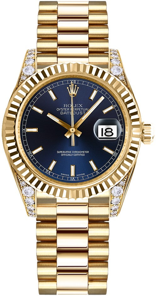 Rolex Datejust 31 Blue Dial Diamond Women's Watch 178238