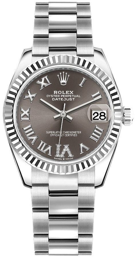 Rolex Datejust 31 Grey Dial Diamond VI Women's Luxury Watch 278274-0027