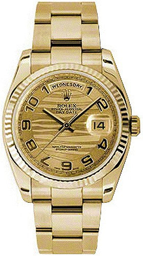 Rolex Day-Date 36 Solid 18K Yellow Gold Champagne Dial Watch 118238