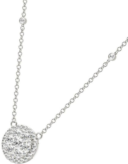 Diamond Round Pendant, .56 Carat on Solid 18k White Gold P20242W