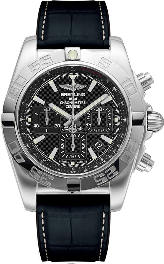 Breitling Chronomat 44 Black Dial Chronograph Men's Watch AB011012/BF76-296S