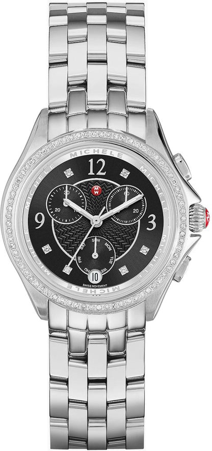 Michele Belmore Diamond Black Dial Women's Dress Watch MWW29B000004