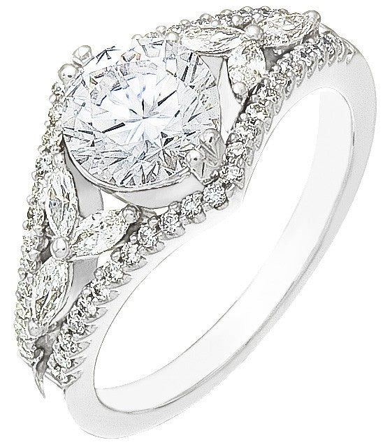 Diamond Ring, .55 Carat Diamonds on 14K White Gold