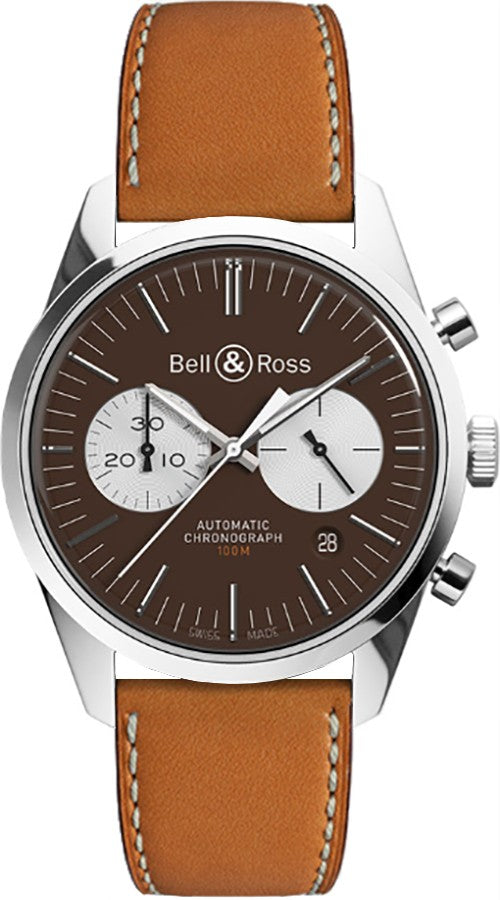 Bell & Ross Vintage Officer Men's Watch BRG126-BRN-ST/SCR2-B-V-051